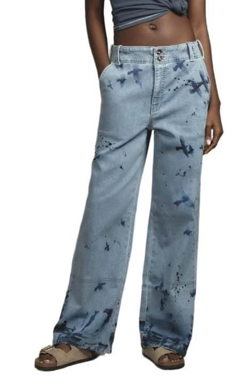 Pilcro And The Letterpress Denim Medi Size 26 Wide-Leg Jeans Abercrombie $158 NW